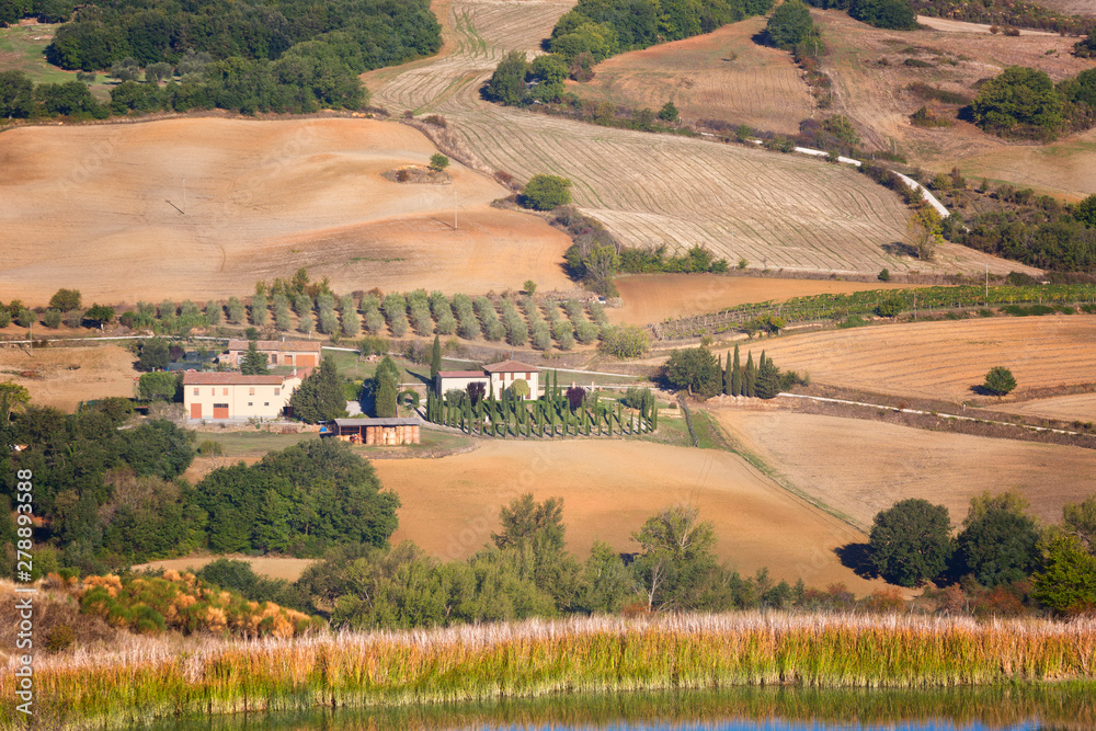 Naklejka premium Typical autumn rural landscape , Tuscany, Italy
