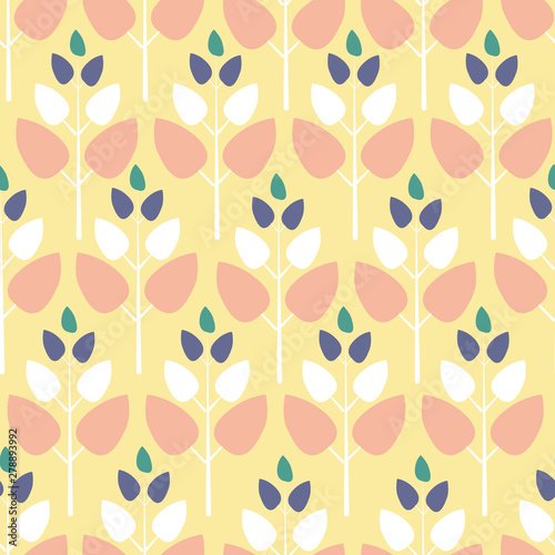 Pastel retro trees in a seamless pattern design