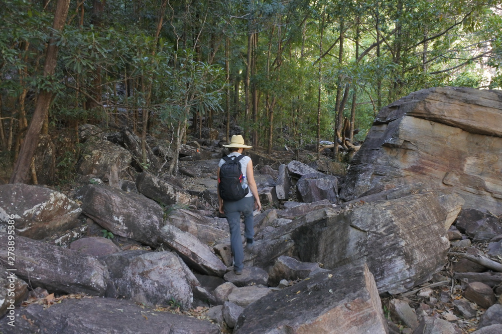 Woman hiking at Kakadu National Park Northern Territory Australia