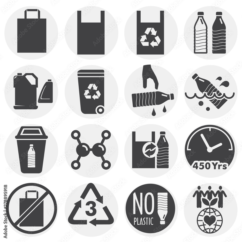 Plastic related icons set on background for graphic and web design. Simple illustration. Internet concept symbol for website button or mobile app. Plastic related icons set on background for graphic and web design. Simple illustration. Internet concept symbol for website button or mobile app.