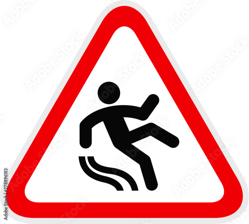 Triangular red Warning Hazard Symbol, vector illustration