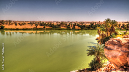 Fototapeta Naklejka Na Ścianę i Meble -  Panoramic view to Katam aka Baramar lake group of Ounianga kebir lakes at the Ennedi, Chad