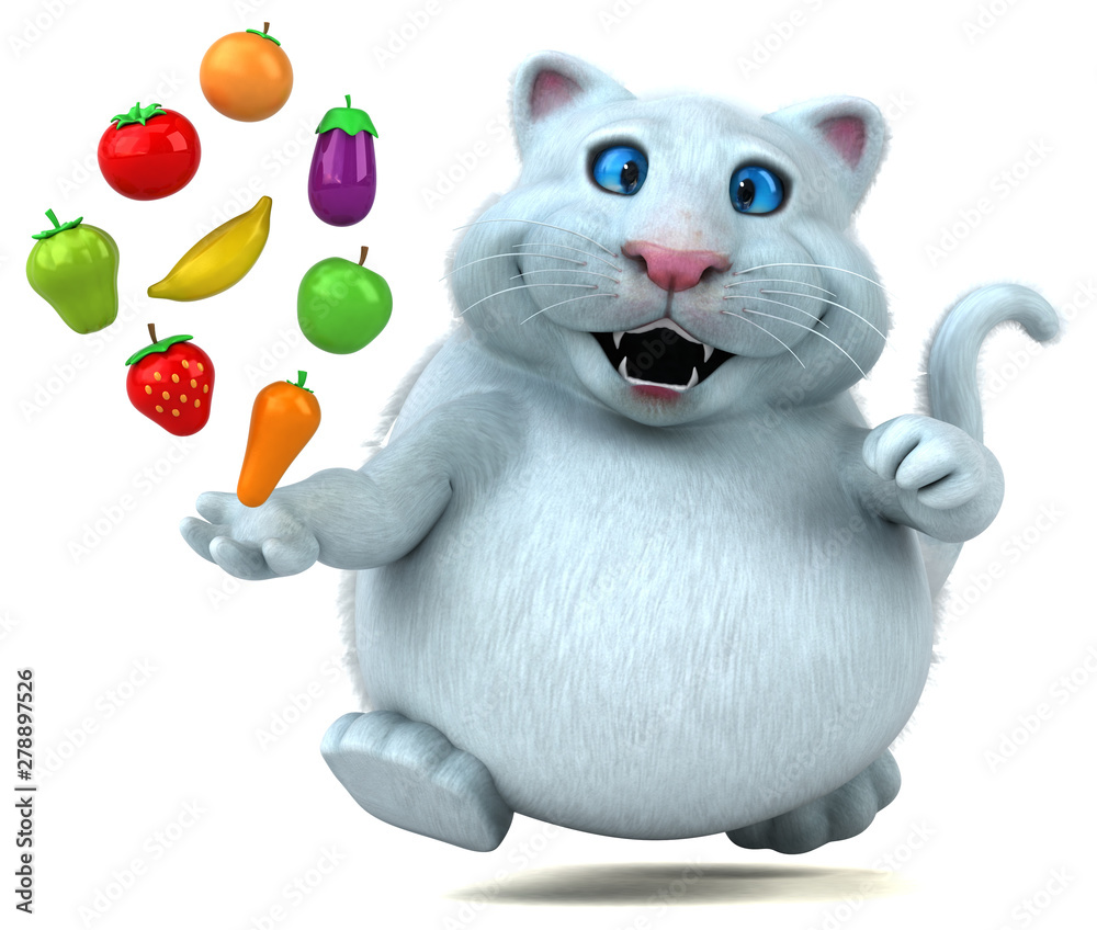 Fun cat - 3D Illustration Fun cat - 3D Illustration