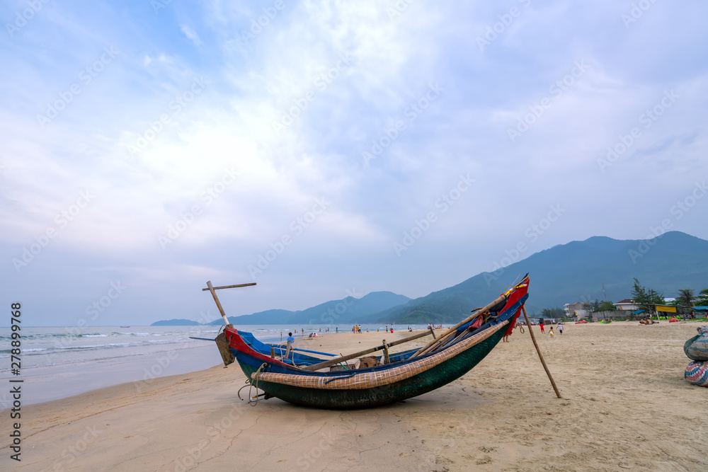 Fishing boats of fishermen at sea before dawn welcoming a new day Fishing boats of fishermen at sea before dawn welcoming a new day
