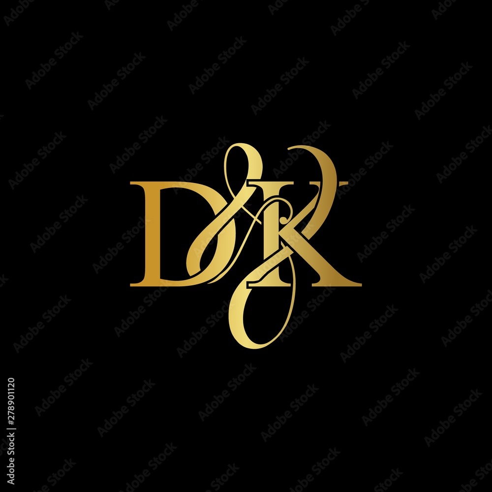 D & K / DK logo initial vector mark. Initial letter D & K DK luxury art vector mark logo, gold color on black background. D & K / DK logo initial vector mark. Initial letter D & K DK luxury art vector mark logo, gold color on black background.