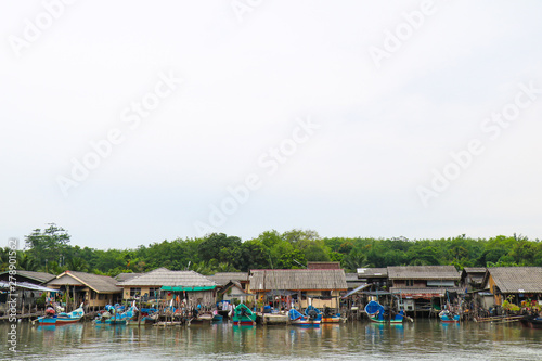 Fisherman's house in the sea, The houses in the middle of the sea, traditional fishermen's houses © sharain