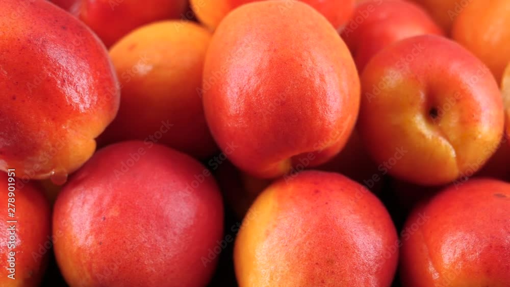 Food background, ripe organic apricots. Tracking shot filmed in 4K Food background, ripe organic apricots. Tracking shot filmed in 4K