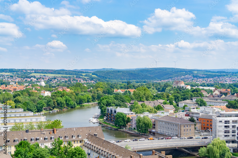 View of the city of Kassel in Germany from above
