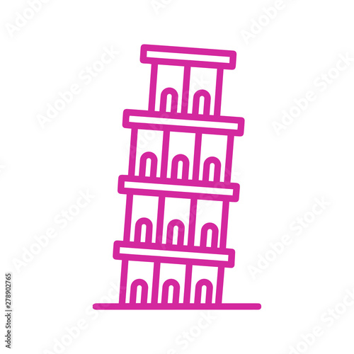 Land mark Pisa Italy tower icon 