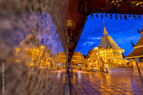 Wat Phra That Doi Suthep at night,Chiang Mai Thailand.