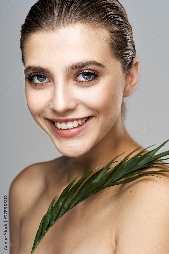 beautiful woman naked shoulders charm clean skin beautiful woman naked shoulders charm clean skin
