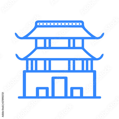 China palace architecture building icon © raisulislamicons