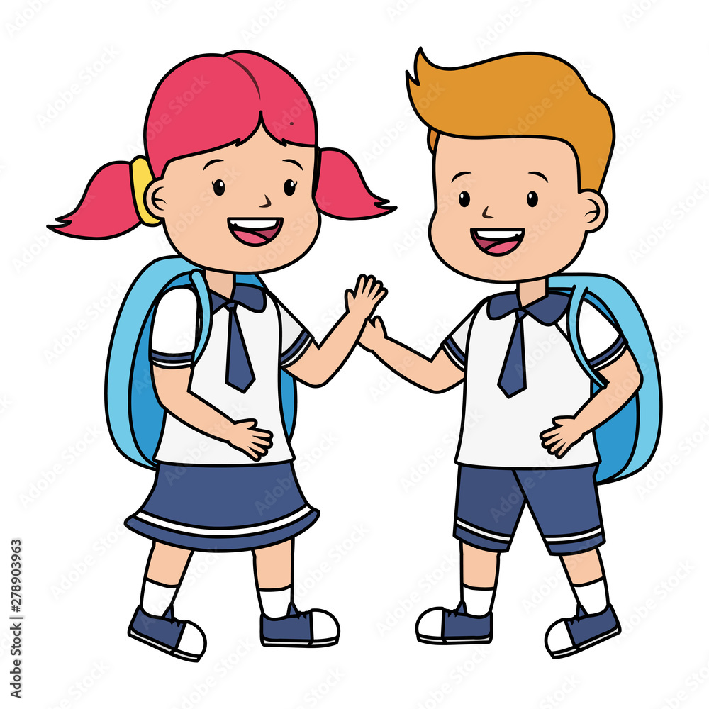 students with backpack back to school students with backpack back to school