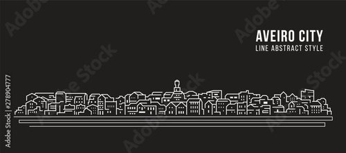Cityscape Building Line art Vector Illustration design - Aveiro city