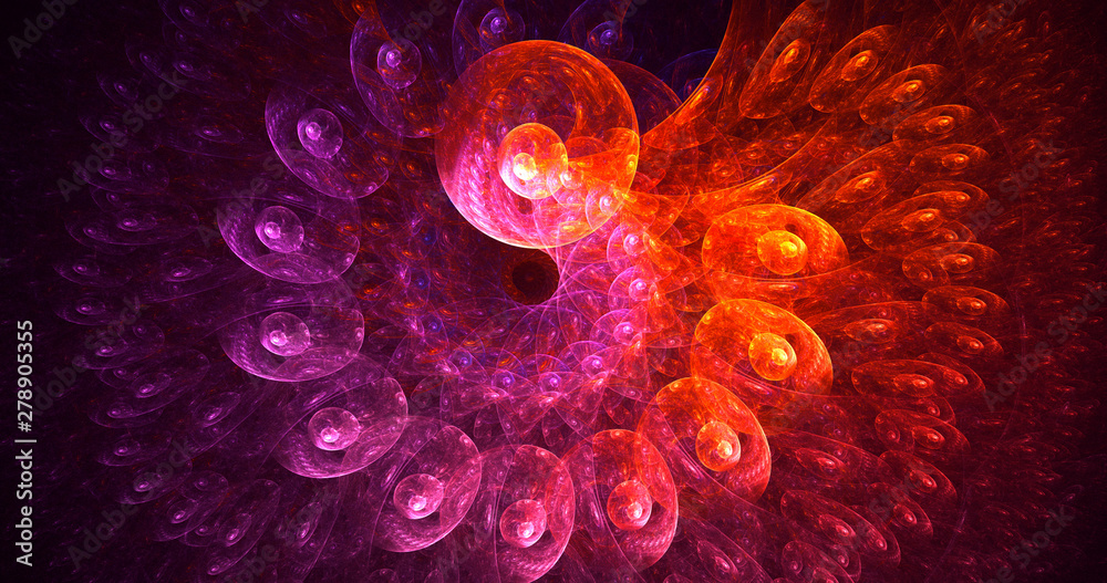 3D rendering abstract red fractal light background 3D rendering abstract red fractal light background