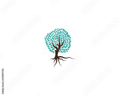 Green logo of tree ecology nature element vector