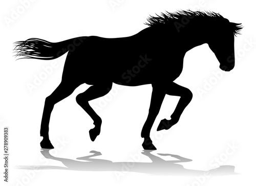 A horse animal detailed silhouette graphic