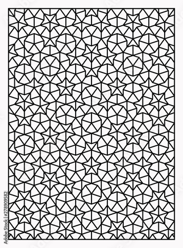 Laser cutting panel. A Penrose tiling. Vector geometric template.