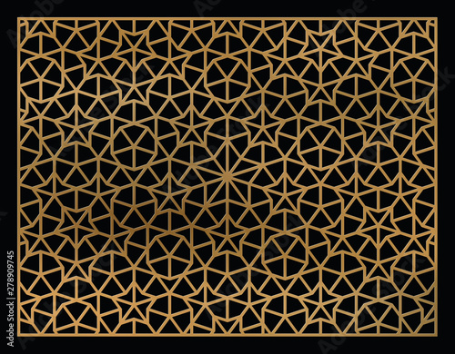 Laser cutting panel. A Penrose tiling. Vector geometric template.