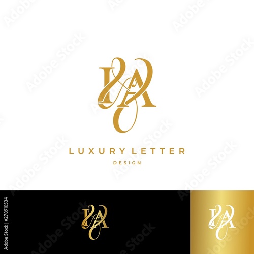 I & A / IA logo initial vector mark. Initial letter I and A IA logo luxury vector logo template.