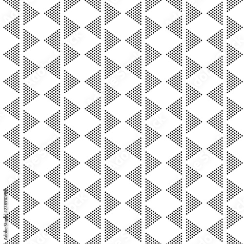 Black and white dot zigzag geometric seamless pattern, vector