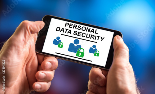 Personal data security concept on a smartphone