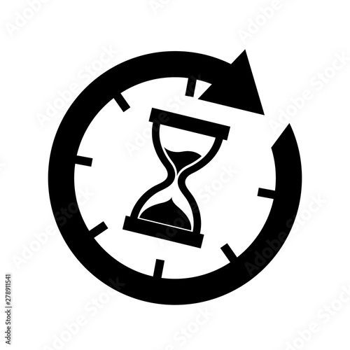 Hourglass Time Icon - Vector Illustration - Isolated On White Background