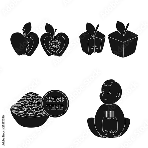Vector design of quality and laboratory logo. Collection of quality and genetically stock vector illustration.