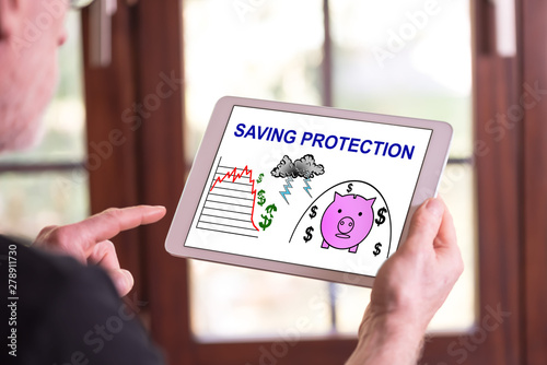 Saving protection concept on a tablet