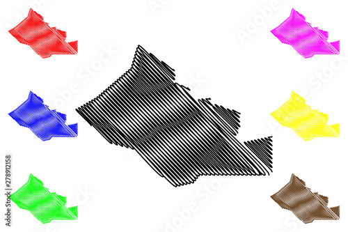 Kidal Region (Regions of Mali, Republic of Mali) map vector illustration, scribble sketch Kidal map....