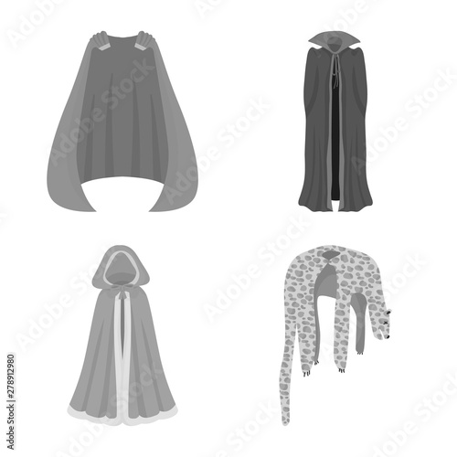 Vector design of textile and cloth logo. Collection of textile and clothing vector icon for stock.
