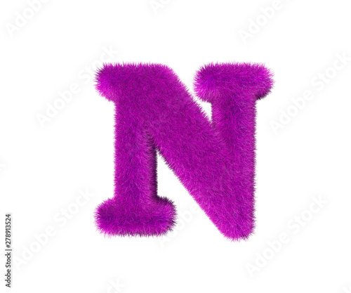 Wallpaper Mural pink wool alphabet isolated on white - letter N, fashion concept 3D illustration of symbols Torontodigital.ca