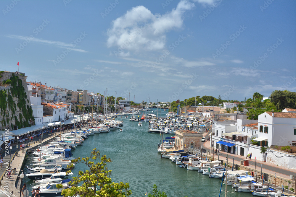 Sea port in Ciutadella on Menorca island.