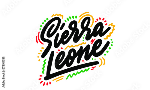 Sierra Leone country text  suitable for a logo icon or typography design