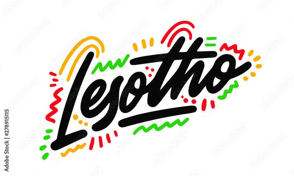 Lesotho country text suitable for a logo icon or typography design