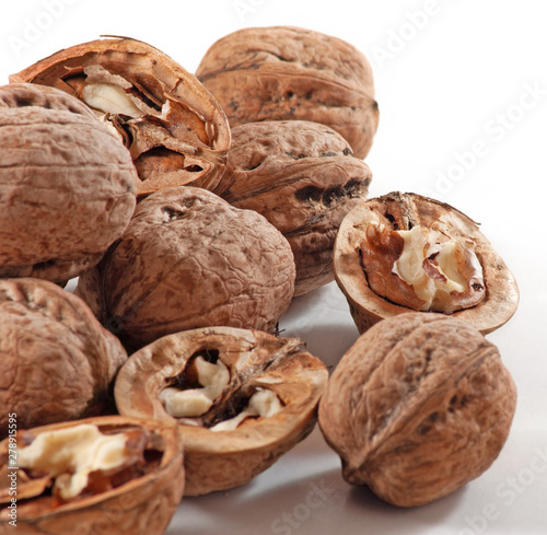 isolated image of a walnut closeup
