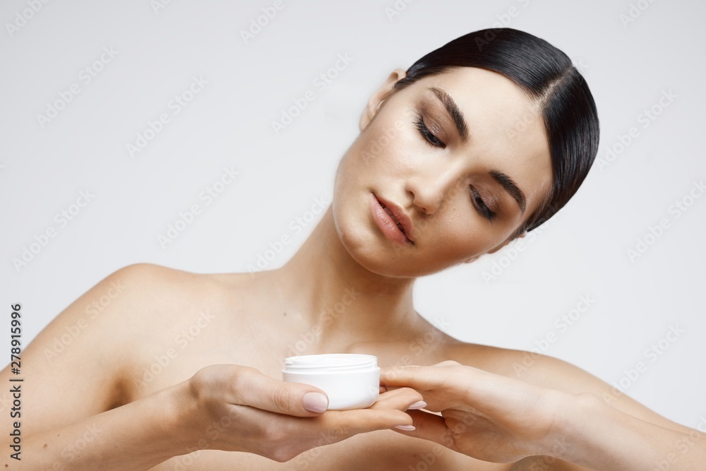 beautiful woman naked shoulders charm clean skin beautiful woman naked shoulders charm clean skin