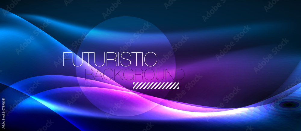 Glowing abstract wave on dark, shiny motion, magic space light. Techno abstract background Glowing abstract wave on dark, shiny motion, magic space light. Techno abstract background