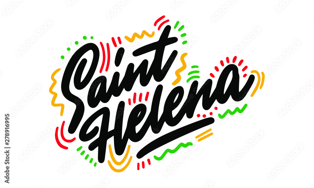 Script word text art design vector of country name for Saint Helena. Script word text art design vector of country name for Saint Helena.