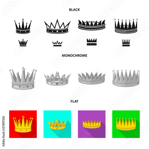 Isolated object of medieval and nobility sign. Set of medieval and monarchy stock symbol for web.
