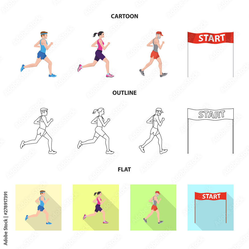 Vector design of sport and winner symbol. Collection of sport and fitness vector icon for stock.