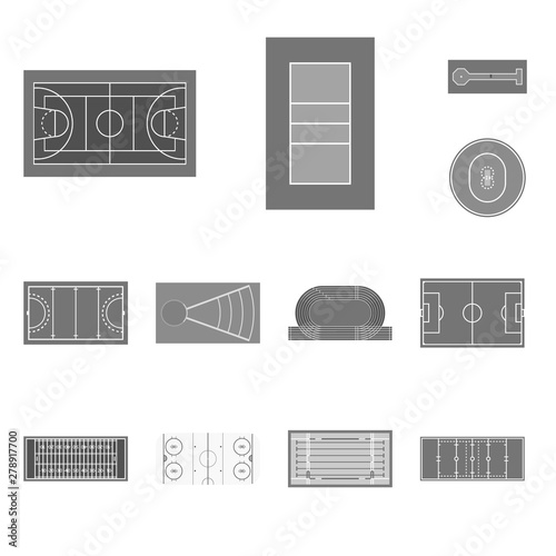 Vector illustration of grass and game sign. Set of grass and construction stock vector illustration.