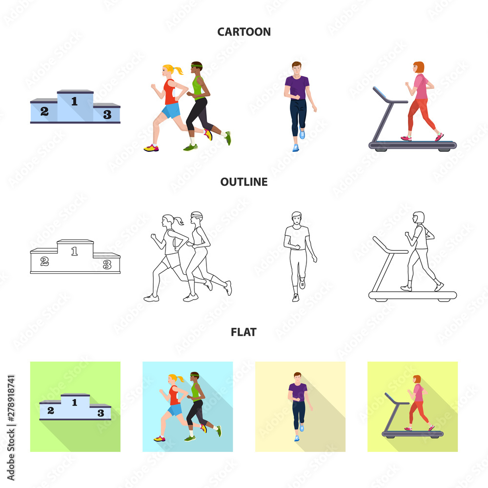 Isolated object of sport and winner logo. Set of sport and fitness vector icon for stock.
