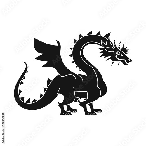 Isolated object of dragon and predator icon. Collection of dragon and wing stock symbol for web.