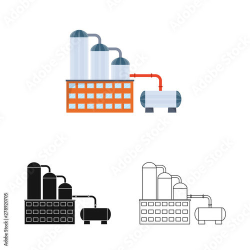 Vector illustration of manufactory and buildings sign. Set of manufactory and processing vector icon for stock.