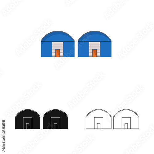 Isolated object of warehouse and storehouse symbol. Set of warehouse and factory stock vector illustration.