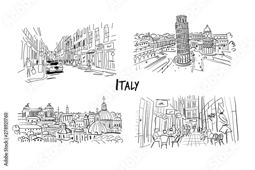 Italy streets collection. Sketch for your design