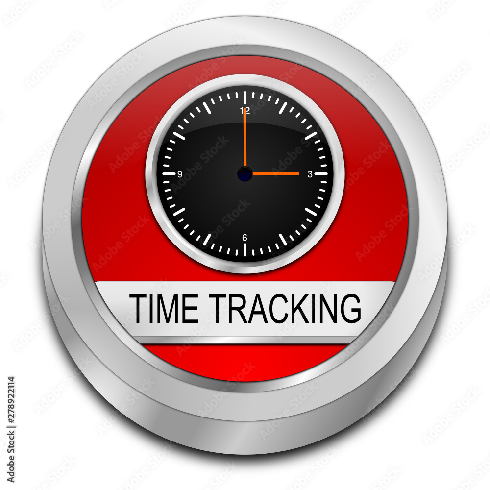 Time Tracking Button - 3D illustration Time Tracking Button - 3D illustration