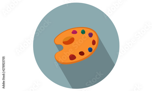 colorful palette for artists / painter vector illustration, flat icon
