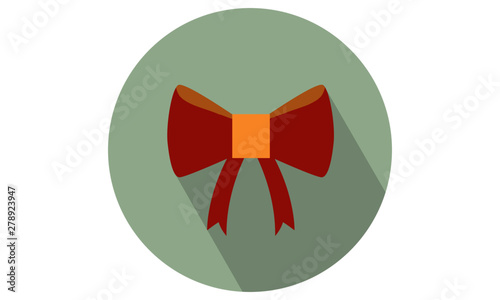 bow, ribbon tie, vector flat illustration, icon 